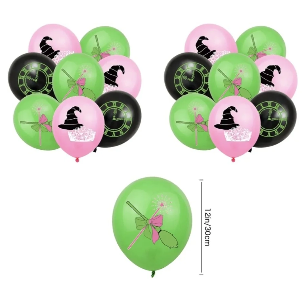 Wicked Theme Green, Pink & Black Balloons | 14 Balloons